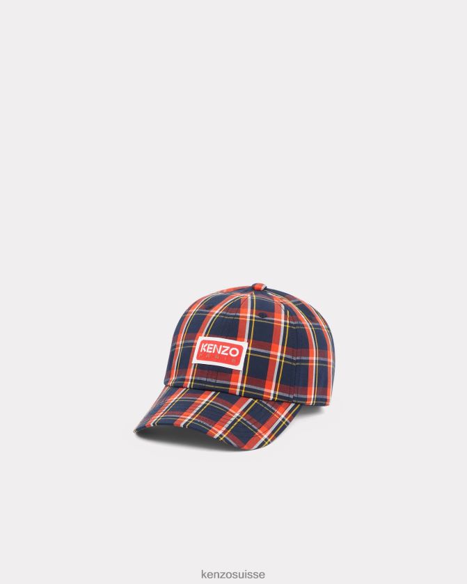Kenzo casquette de baseball à carreaux unisexe bleu nuit D2804X834 accessoires