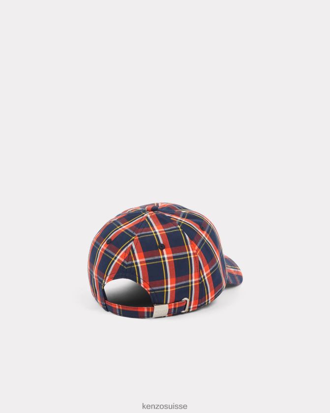 Kenzo casquette de baseball à carreaux unisexe bleu nuit D2804X834 accessoires