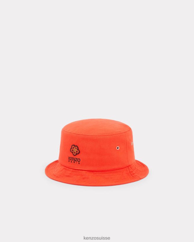 Kenzo chapeau bob à écusson de fleur de boke unisexe rouge moyen D2804X827 accessoires