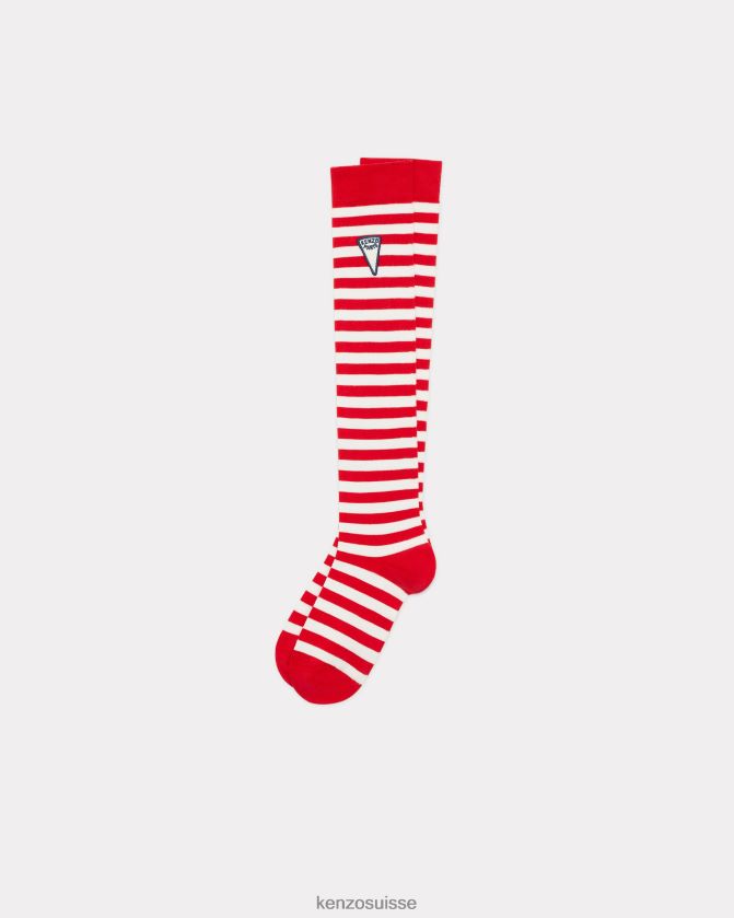 Kenzo chaussettes hautes à rayures unisexe rouge moyen D2804X816 accessoires