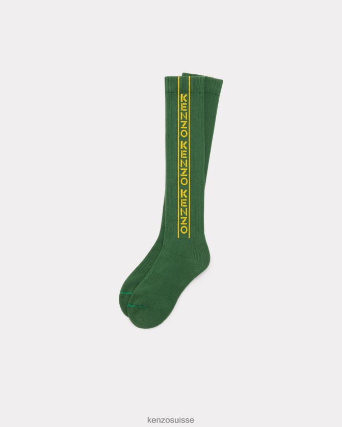 Kenzo chaussettes hautes unisexe herbe verte D2804X825 accessoires