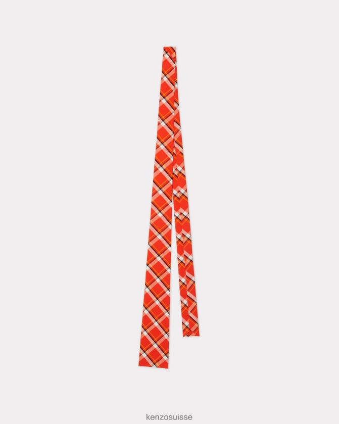 Kenzo cravate à carreaux unisexe rouge moyen D2804X905 accessoires