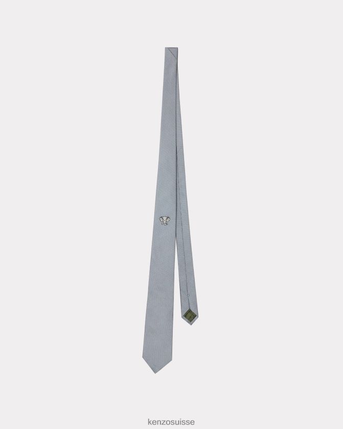 Kenzo cravate en soie éléphant unisexe bleu ciel D2804X877 accessoires