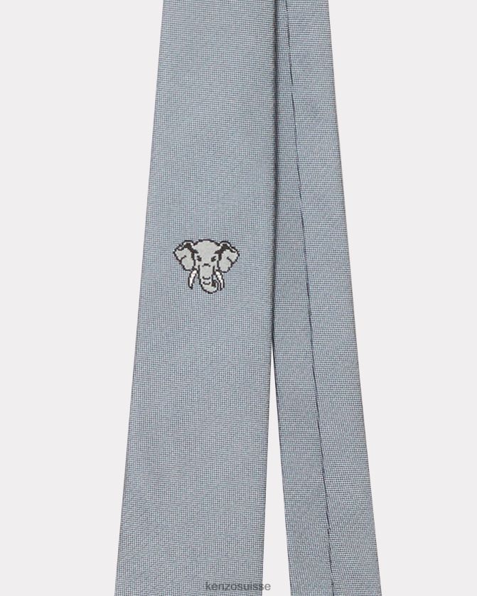 Kenzo cravate en soie éléphant unisexe bleu ciel D2804X877 accessoires