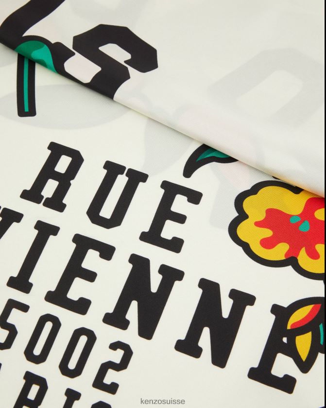 Kenzo carré de soie bouquet unisexe blanc cassé D2804X907 accessoires