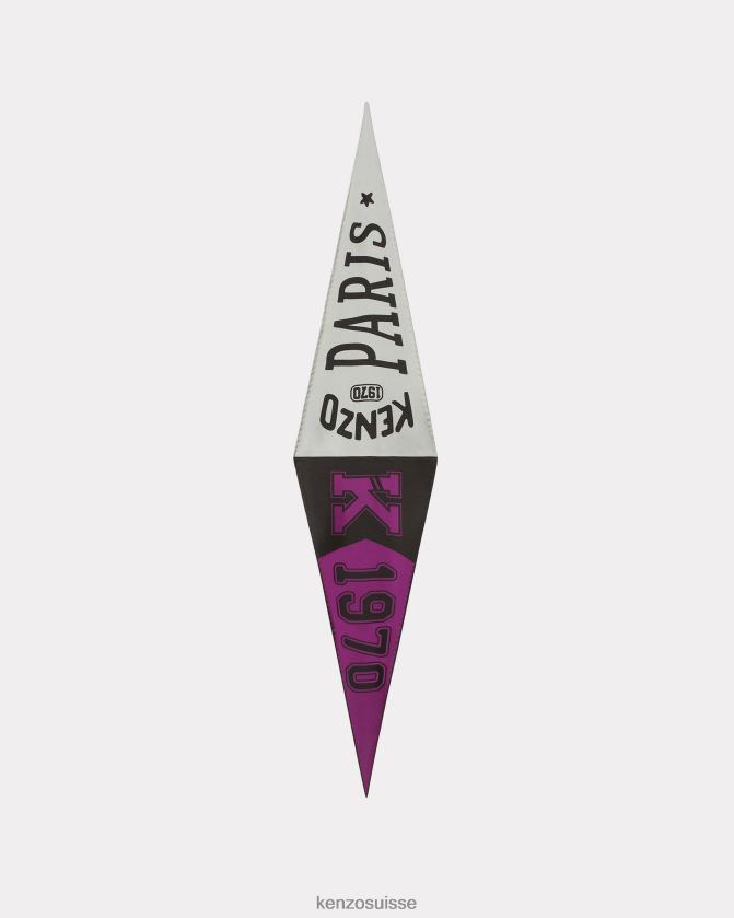 Kenzo foulard en soie avec drapeau de baseball unisexe violet D2804X814 accessoires