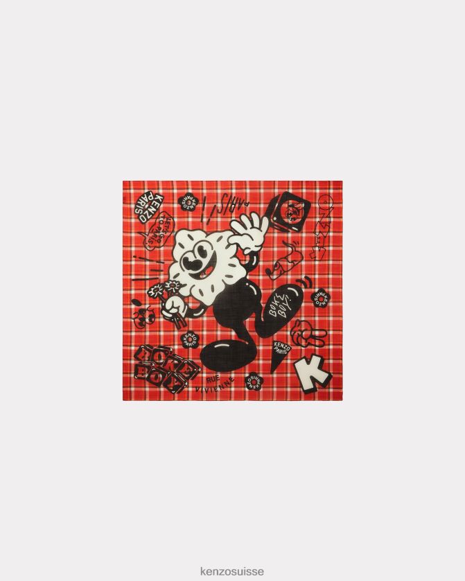 Kenzo grande écharpe en laine de boke unisexe rouge moyen D2804X915 accessoires