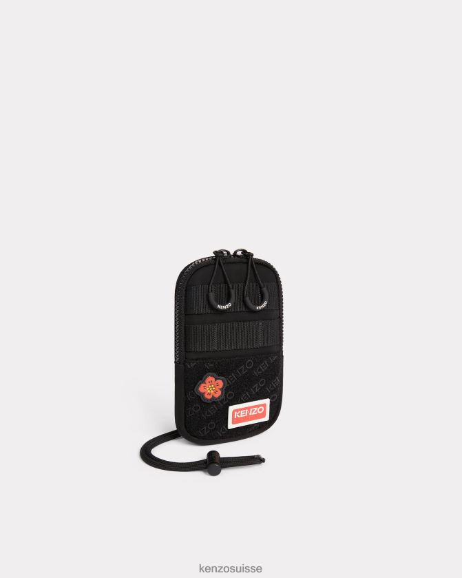 Kenzo poche pour téléphone jungle avec bandoulière unisexe noir D2804X868 accessoires