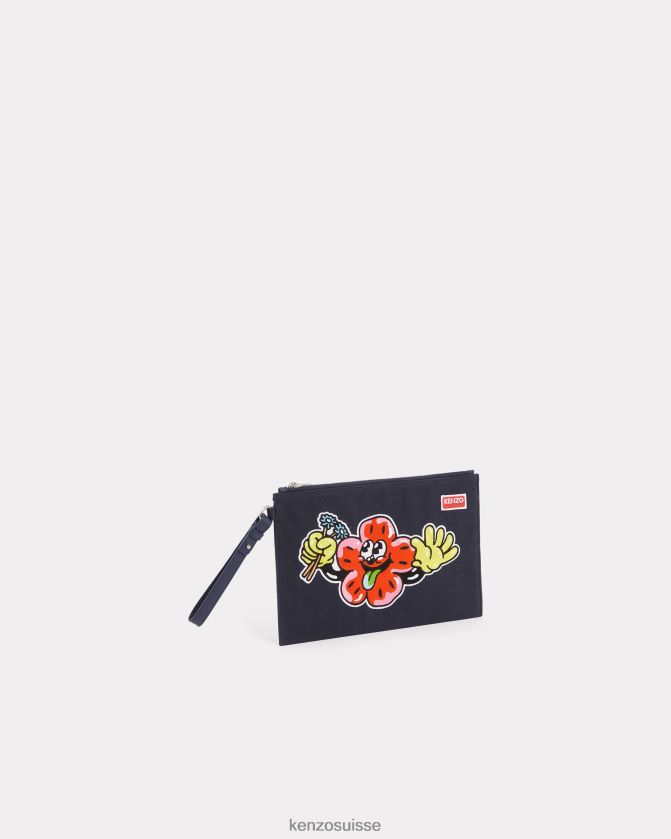 Kenzo pochette Boké unisexe bleu marine D2804X880 accessoires