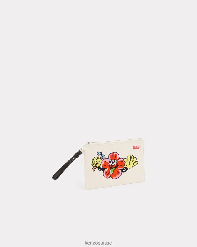 Kenzo pochette Boké unisexe écru D2804X891 accessoires