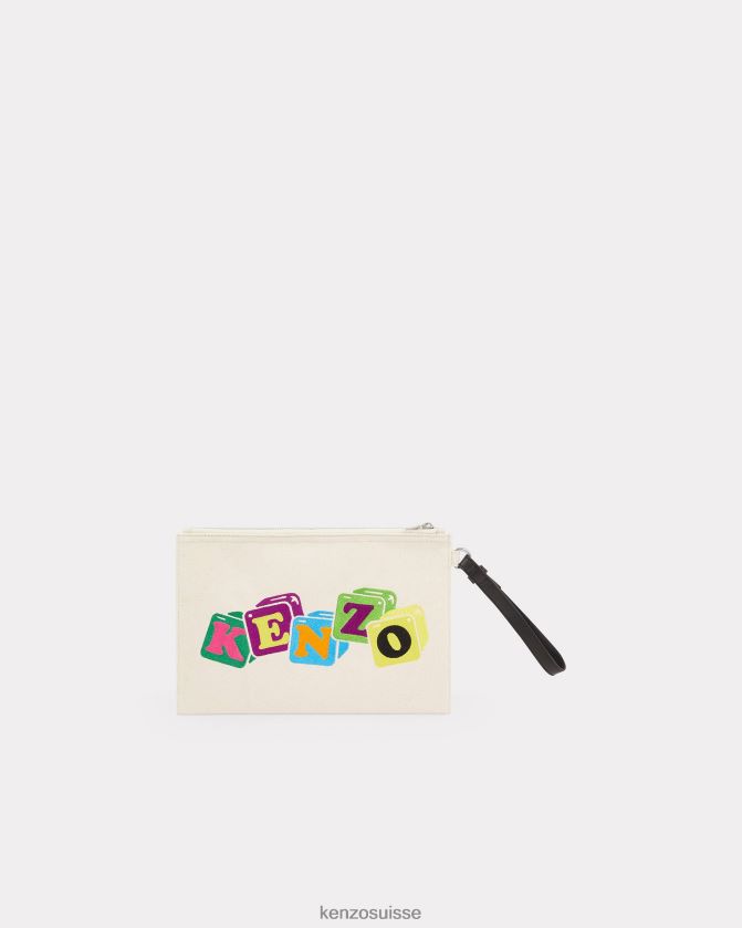 Kenzo pochette Boké unisexe écru D2804X891 accessoires