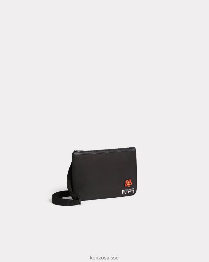 Kenzo sac à bandoulière à écusson unisexe noir D2804X890 accessoires