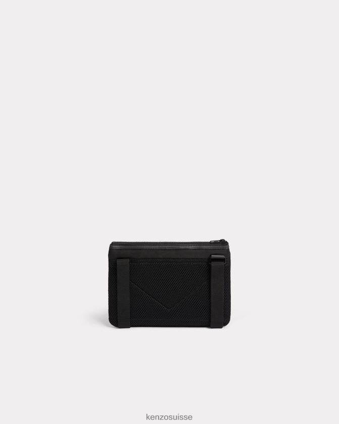 Kenzo sac à bandoulière à écusson unisexe noir D2804X890 accessoires