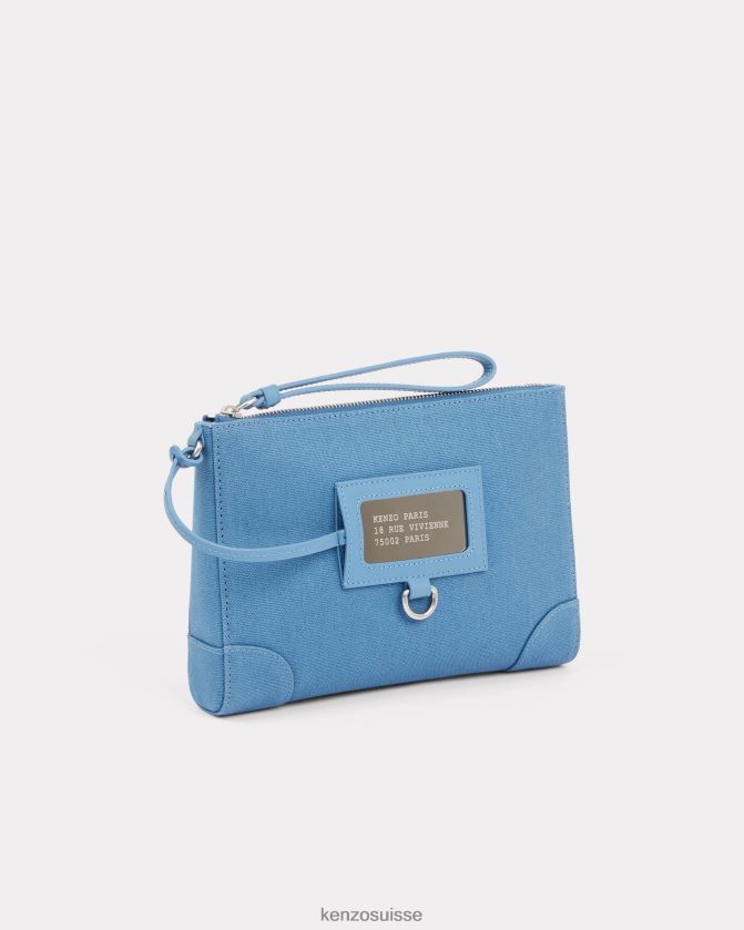 Kenzo sac à main paris à dragonne unisexe cyan D2804X923 accessoires