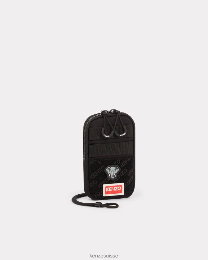 Kenzo sac porté épaule pour téléphone jungle unisexe noir D2804X882 accessoires