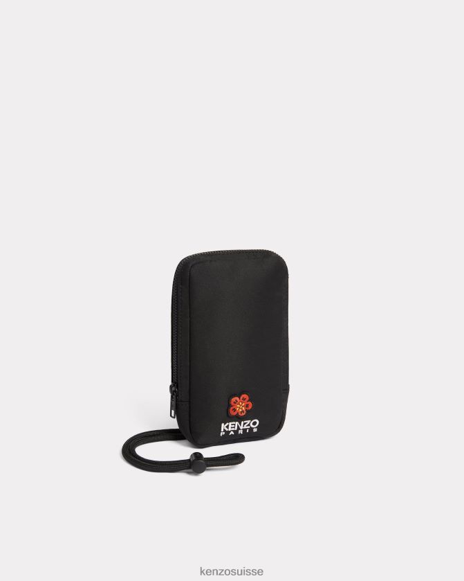 Kenzo support de téléphone à bandoulière avec écusson unisexe noir D2804X846 accessoires
