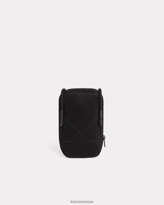 Kenzo support de téléphone à bandoulière avec écusson unisexe noir D2804X846 accessoires